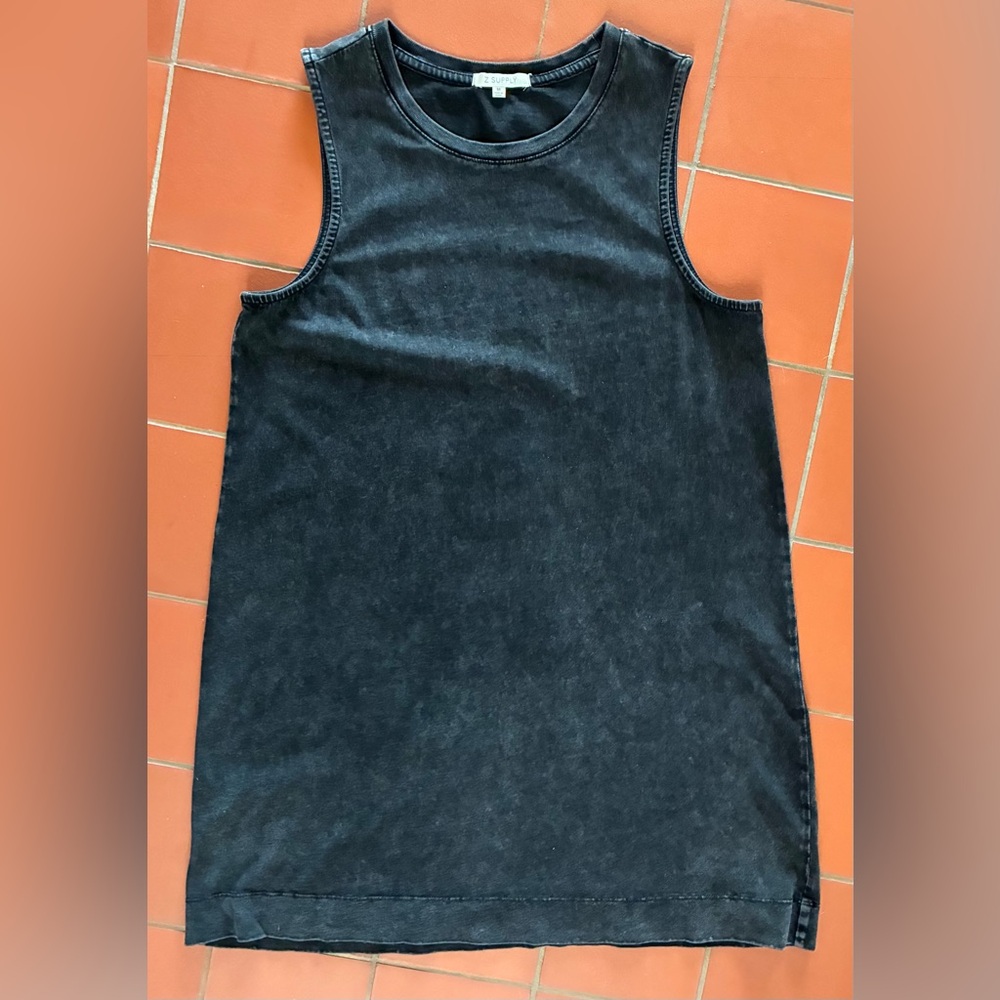 Acid Wash Black Tank Mini Dress by Z Supply size M - Picture 6 of 12